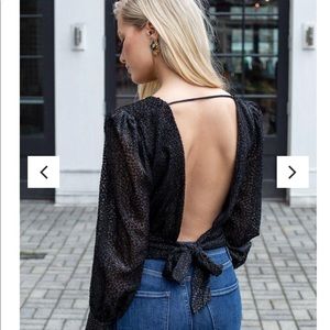ASTR the label Ronan velvet tie back top